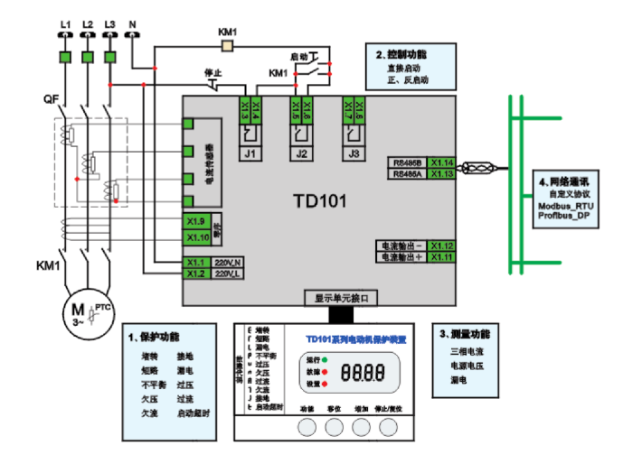 TD101電動機保護器接線圖
